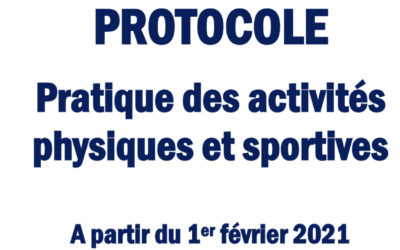 COVID-19 : Protocole mis en application à partir du 1.02.2021