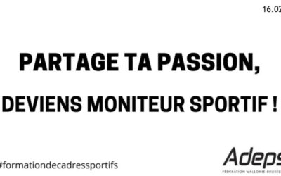 Formation des cadres – Formation moniteur sportif-initiateur reconnue par l’Adeps